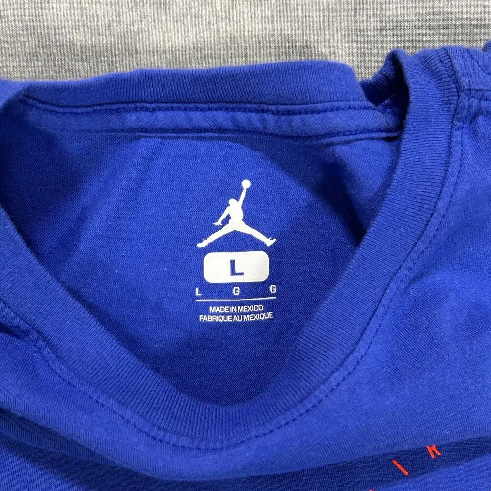 Jordan Legacy Tinker Sneaker graphic tshirt blue mens Large